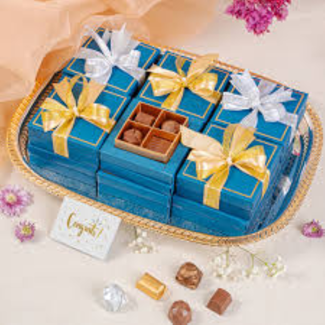 AILISHA SQUARE CUBE GIFT BOX 4PCS CHOCOLATE BALL